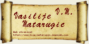 Vasilije Matarugić vizit kartica